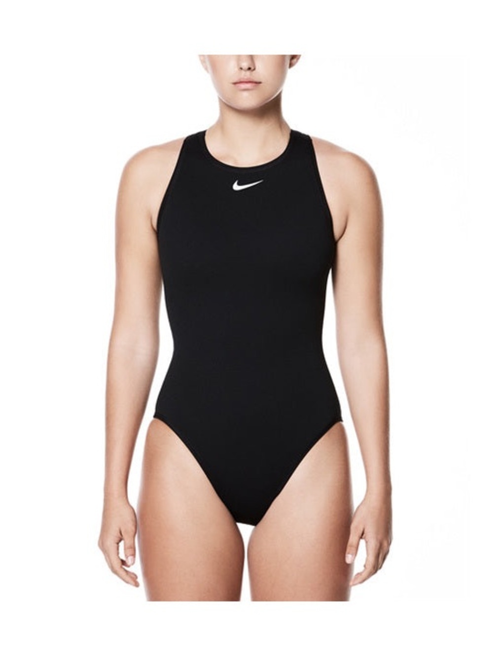 Nike Girl’s High Neck Tank Water Polo One Piece Swimsuit 12 Black